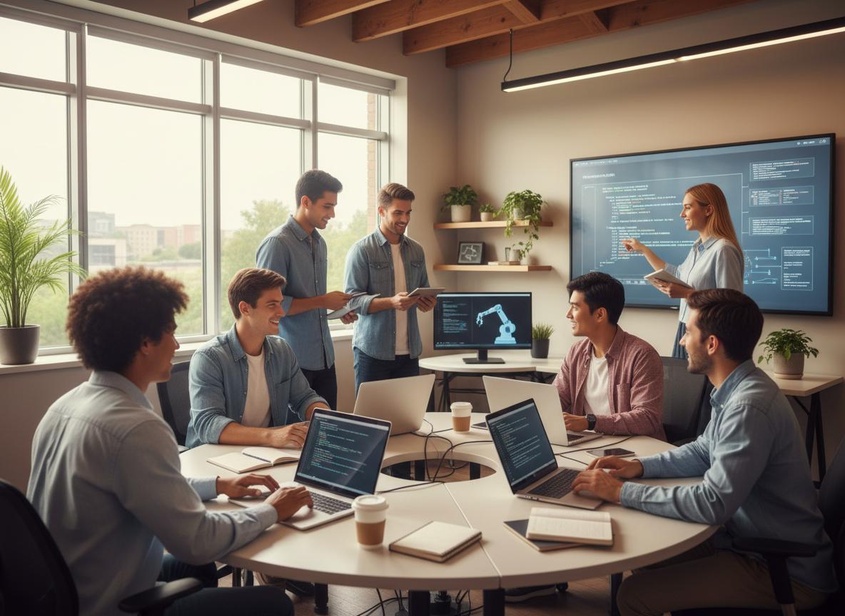 Students learning with technology